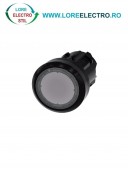 3SU1001-0AB70-0AA0, ACTUATOR BUTON ILUMINAT SIEMENS SIRIUS, DIAMETRU DE 22 MM, TRANSPARENT, PLAT, CU REVENIRE