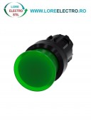 3SU1001-1AD40-0AA0, ACTUATOR BUTON TIP CIUPERCA ILUMINAT SIEMENS SIRIUS, DIAMETRU DE 22 MM, VERDE, PLAT (30 MM), CU REVENIRE