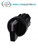 3SU1002-2BL10-0AA0, ACTUATOR COMUTATOR ROTATIV ILUMINAT SIEMENS SIRIUS, DIAMETRU DE 22 MM, NEGRU, CU 3 POZITII I-O-II, CU RETINERE
