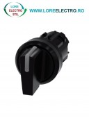 3SU1002-2BN10-0AA0, ACTUATOR COMUTATOR ROTATIV ILUMINAT SIEMENS SIRIUS, DIAMETRU DE 22 MM, NEGRU, CU 3 POZITII I-O-II, CU RETINERE SI REVENIRE