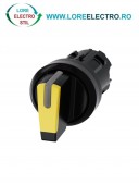 3SU1002-2BN30-0AA0, ACTUATOR COMUTATOR ROTATIV ILUMINAT SIEMENS SIRIUS, DIAMETRU DE 22 MM, GALBEN, CU 3 POZITII I-O-II, CU RETINERE SI REVENIRE
